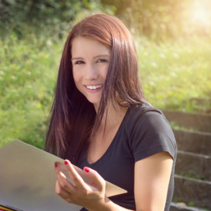 Glückliche Schülerin